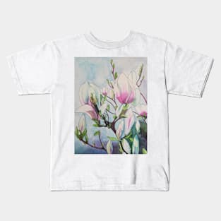 Watercolour painting of magnolias Kids T-Shirt